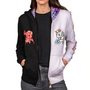 Tokidoki Women's Hoodie Heaven Can Wait Top Medium NWT Hell Devil Angel